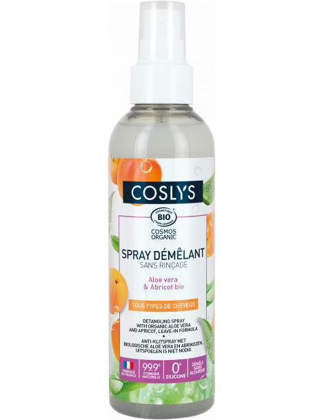 Spray démêlant sans rinçage 200 ml Coslys abricot aloe vera bio Abcbeauté soin capillaire