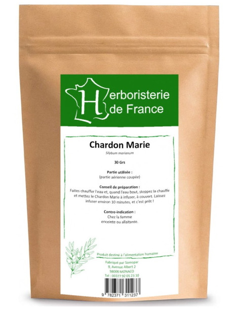 Tisane Chardon marie 30 gr Herboristerie de france foie digestion protecteur hépatique Abcbeauté