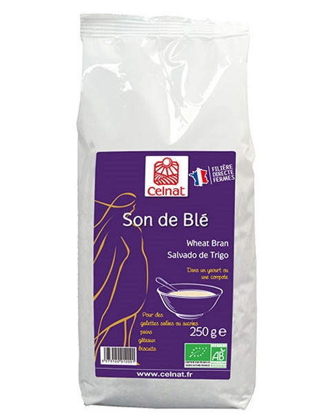 Son de Blé bio 250 gr Celnat fibres alimentaires Abcbeauté