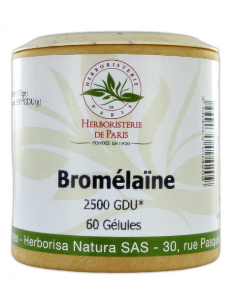 Bromélaïne 2500 GDU 320mg 60 gélules Herboristerie de Paris bromélase enzymes digestives Abcbeauté