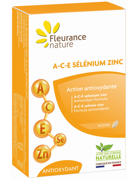 A C E sélénium Zinc 30 comprimés Fleurance Nature zinc défenses immunité Abcbeauté