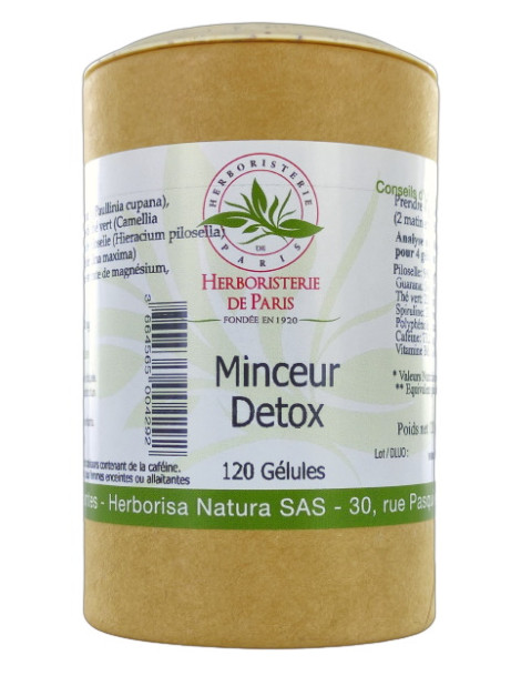 Minceur Detox 120 gélules Herboristerie de Paris thé vert guarana caféine Abcbeauté métabolisme