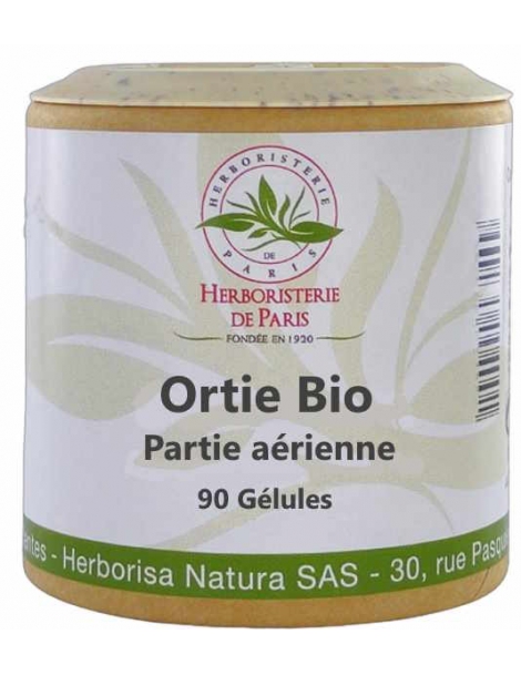 Ortie Bio partie aérienne 90 gélules Herboristerie de Paris silicium organique Abcbeauté beauté cheveux et ongles