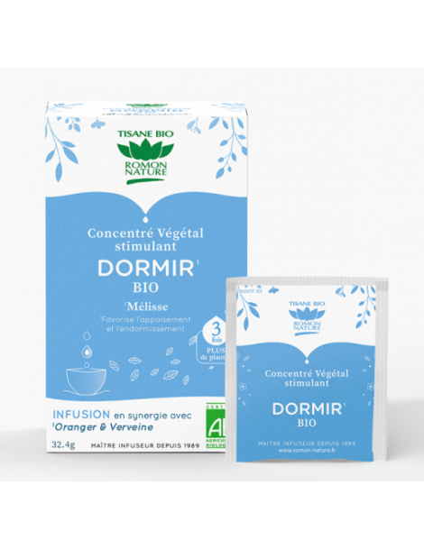 Tisane concentrée Mieux dormir Bio 18 sachets Romon Nature verveine passiflore Abcbeauté infusion