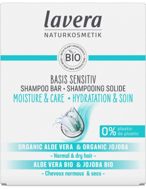Shampoing solide Basis Sensitiv Hydratant 50gr Lavera cacao karité aloe vera quinoa Abcbeauté shampooing