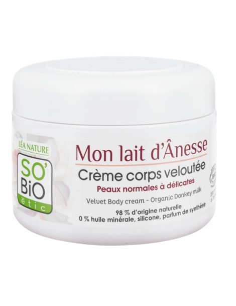 Crème Corps veloutée nourrissante Mon lait d'Ânesse 200ml So Bio Etic soin corporel bio Abcbeauté