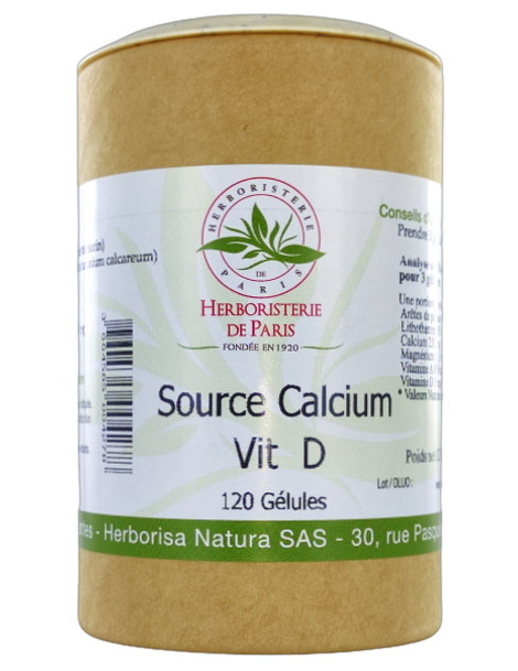 Source Calcium Vitamine D 120 gélules Herboristerie de Paris calcium magnésium vitamine D Abcbeauté santé