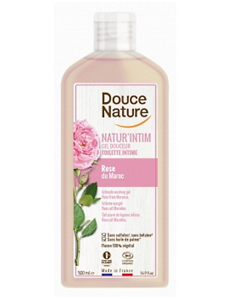 Natur Intim Gel douceur toilette intime Rose du Maroc 500ml Douce Nature ph acide équilibre de la flore Abcbeauté