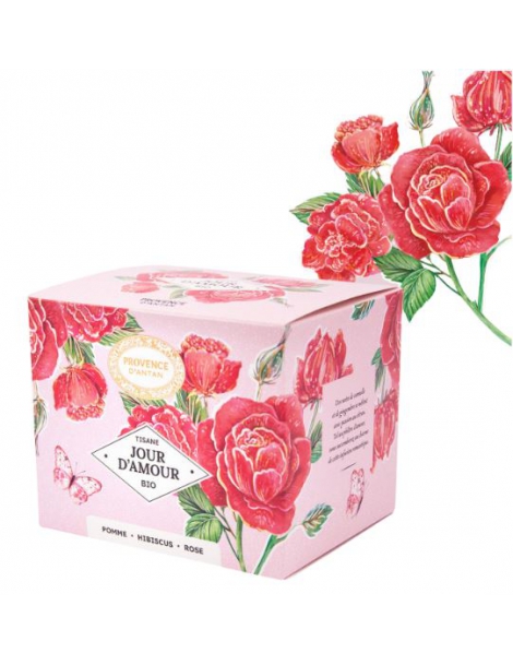 Tisane Be Cube Jour D'amour bio 20 sachets 40g recharge carton Provence d'Antan infusion jour d'amour Abcbeauté tisane