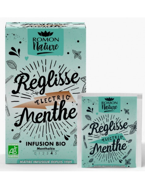 Infusion plaisir Réglisse Menthe bio 16 sachets Romon Nature digestion et vitalité menthe réglisse Abcbeauté