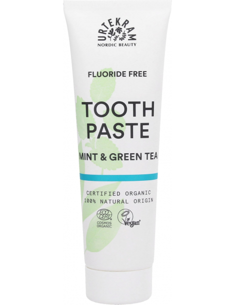 Dentifrice Thé vert Menthe Craie 75 ml Urtekram blancheur et hygiène buco dentaire Abcbeauté