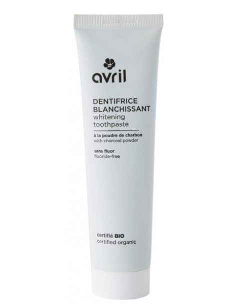 Dentifrice blanchissant sans fluor 100 ml Avril sorbitol silice stévia charbon bentonite Abcbeauté