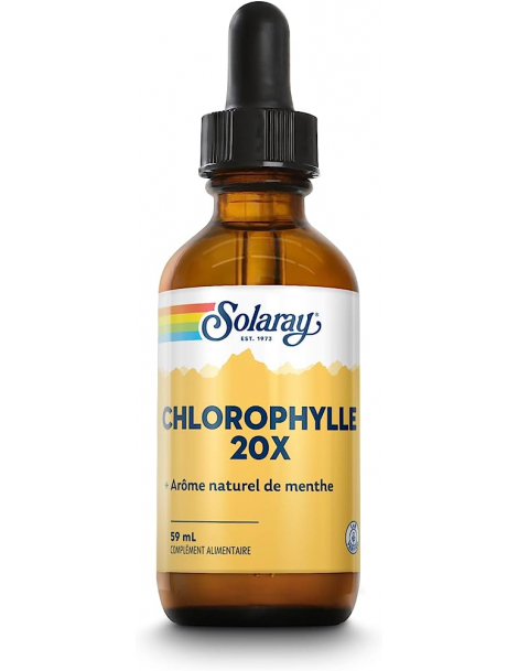 Chlorophylle Liquide 20X 59 ml Solaray 100mg par prise de 30 gouttes Abcbeauté