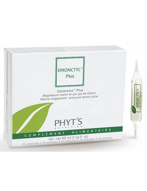 Emonctyl Plus Optidraine intestinal lymphatique 20 ampoules de 3ml Phyts chlorure de magnésium Abcbeauté transit