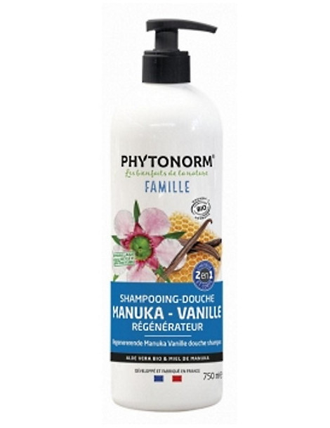 Shampooing douche régénérateur Aloé Miel de Manuka senteur Vanille 750ML Phytonorm familial Abcbeauté