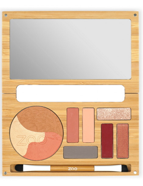 Palette Desert Rose rechargeable Zao Make Up yeux lèvres teint palette d'été Abcbeauté