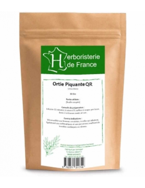 Herboristerie De France Tisane Ortie Piquante bio 30g reminéralisation silicium Organique Abcbeauté