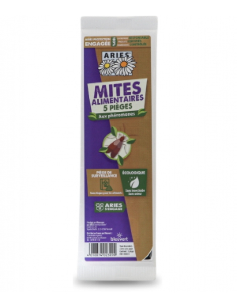 Lot de 5 Pièges à Mites alimentaires Aries à base de phéromones naturelles Abcbeauté