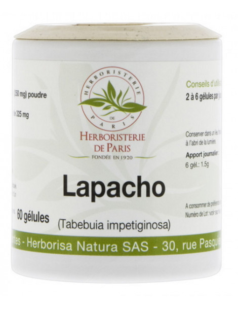 Lapacho Ecorce 250 mg 60 gélules Herboristerie De Paris Tabebuia impetiginosa Le lapacho est aussi appelé Pau d'arco