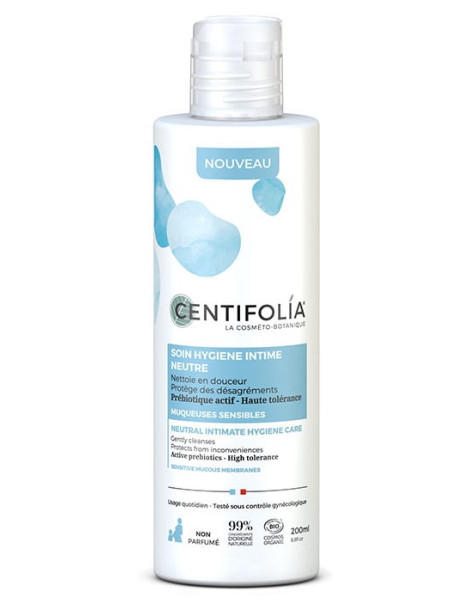 Soin hygiène intime neutre 200 ml Centifolia soin intime sans parfum prébiotiques Abcbeauté