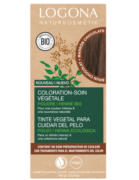 Coloration soin végétale Brun Chocolat 100gr Logona