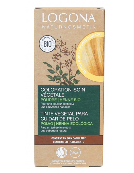Coloration soin végétale Blond doré 100gr Logona soin blé doré coloration capillaire Abcbeauté