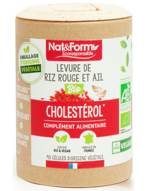Levure de riz rouge et Ail bio 90 gélules - Nat et Form aide cardiaque et cardiovasculaire Abcbeauté