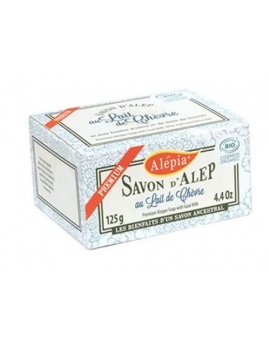 Savon d'Alep premium au lait de chèvre bio 125 gr Alepia savon régénérant Abcbeauté peaux sensibles