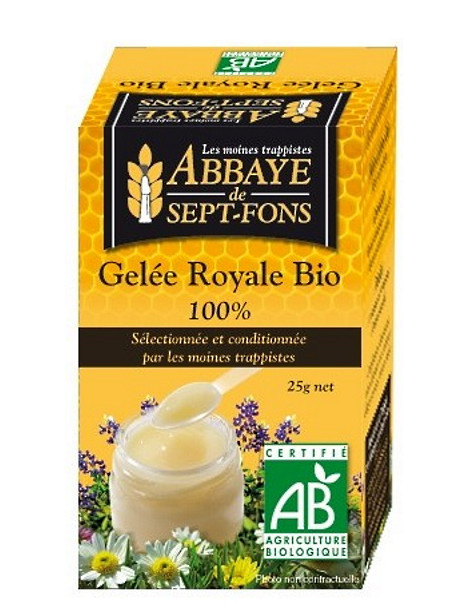 Gelée Royale Bio non congelée 25 gr Abbaye de Sept Fons gelée royale liquide 1000mg Abcbeauté