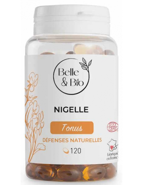 Huile de Nigelle bio 120 capsules Belle et Bio thymoquinone huile de cumin noir Abcbeauté