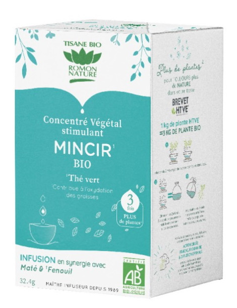 Tisane concentrée Mieux mincir 18 sachets Romon Nature concentré végétal stimulant Abcbeauté