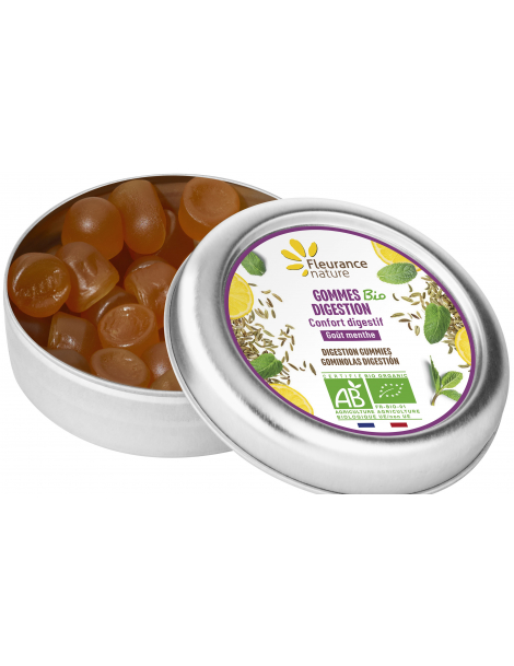 Gommes digestion Bio 30gr Fleurance Nature ballonnements menthe poivrée fenouil Abcbeauté herboristerie