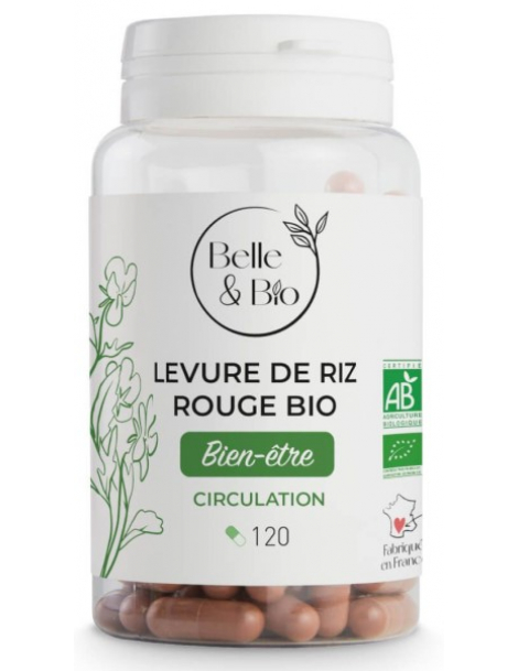Levure de Riz rouge bio 120 gélules Belle et Bio cholestérol 1 gélule par jour Abcbeauté