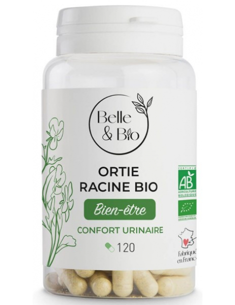 Ortie racine bio 120 gélules Belle et Bio confort urinaire de l'homme abcbeauté
