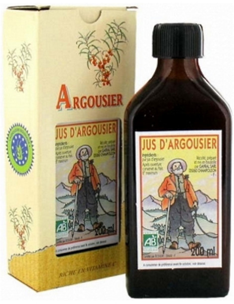 Jus d'Argousier bio non sucré 200 ml Gayral pur jus d'argousier riche en vitamine C Abcbeauté