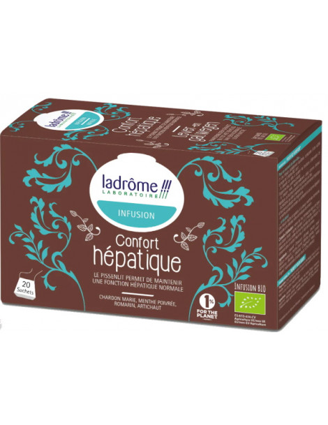 Infusion confort hépatique bio 20 sachets Ladrôme chardon marie pissenlit Foie Abcbeauté herboristerie