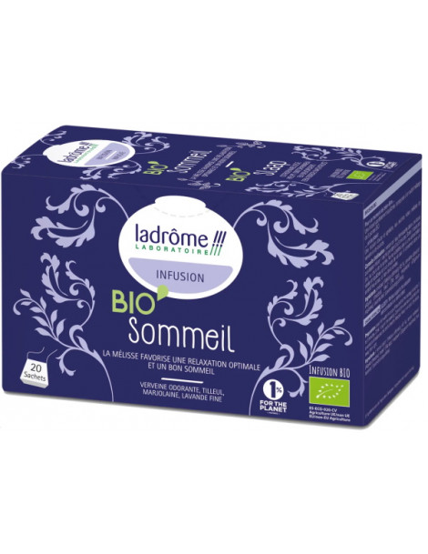 Infusion Bio Sommeil 20 sachets Ladrôme mélisse verveine marjolaine Abcbeauté herboristerie