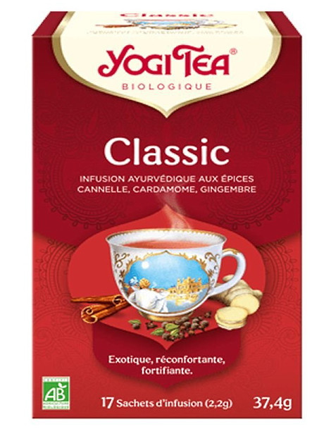 Infusion ayurvédique épicée Classic 17 sachets Yogi Tea chai classic yoga Abcbeauté herboristerie