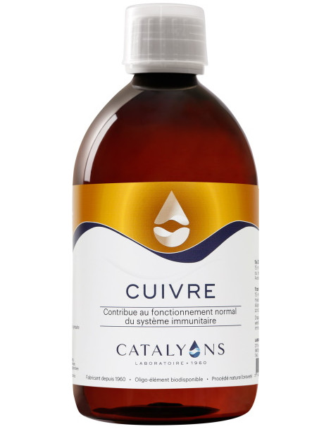 Cuivre Oligo élément 500 ml Catalyons cuivre ionisé immunité Abcbeauté oligo-éléments