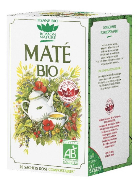 Tisane Maté bio 20 sachets Romon Nature minceur booster motivation Abcbeauté herboristerie