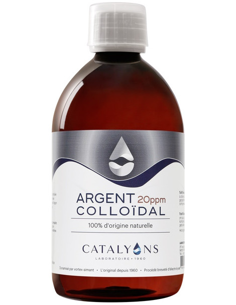 Argent Colloidal 20ppm Oligo-élément 500ml Catalyons argent ionisé antiseptique Abvbeauté