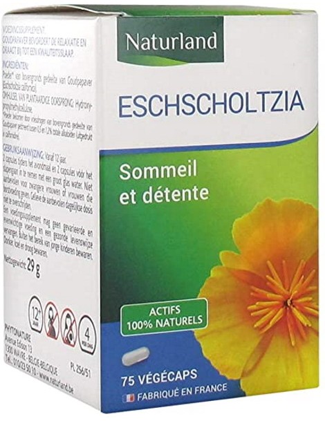 Escholtzia 75 Gélules Végécaps Naturland pavot de californie qualité du sommeil Abcbeauté