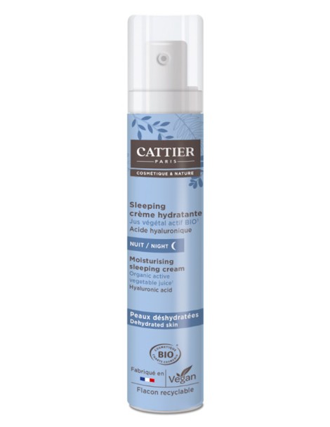 Sleeping crème hydratante 50 ml Cattier beurre de babassu acide hyaluronique Abcbeauté