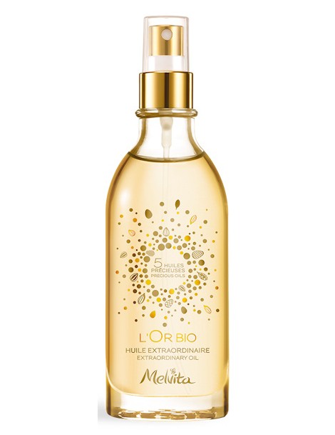 Huile extraordinaire L'Or Bio visage corps et cheveux 100ml Melvita 5 huiles précieuses Abcbeauté cosmétique bio