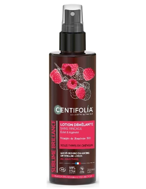Lotion démêlante Brillance sans rinçage 200 ml Centifolia cheveux bouclés frisés Abcbeauté