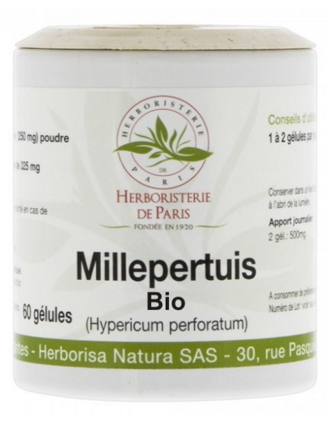 Millepertuis bio 250mg 60 gélules Herboristerie de paris hypericum perforatum abcbeauté plantes médicinales