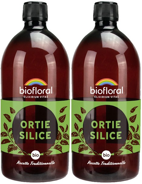 Duopack Ortie Silice en solution buvable 2x1L Biofloral silicium organique Abcbeauté