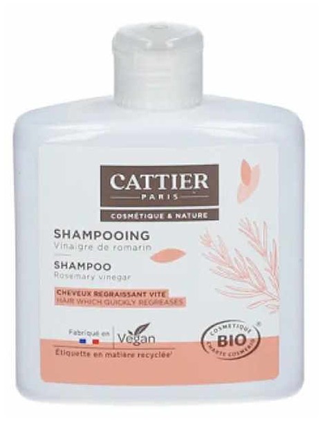 Shampoing vinaigre de romarin cheveux regraissant vite 250ml Cattier cheveux gras et ternes Abcbeauté