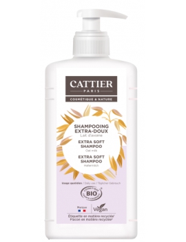 Shampooing extra doux Lait d'avoine 1 Litre Cattier avoine aloe vera lavande Abcbeauté shampooing bio