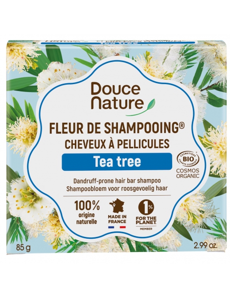 Fleur de Shampooing solide antipelliculaire 85gr Douce Nature argile tea tree Abcbeauté